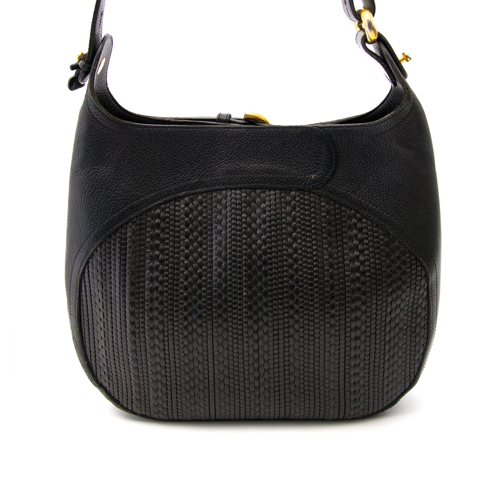 Are you looking for an authentic Delvaux Black Toile de Cuir Shoulder Bag?