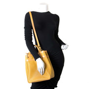 Delvaux Ocher Box Shoulder Bag now for sale at labellov vintage fashion webshop belgium