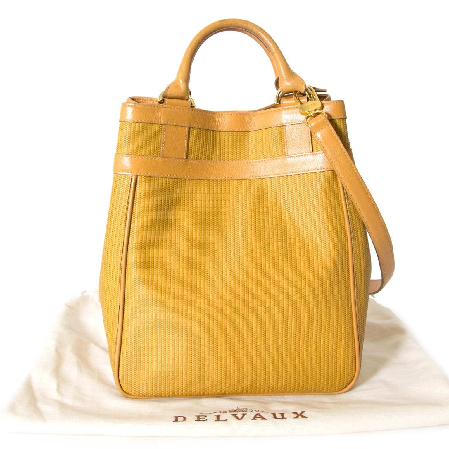 Delvaux Ocher Box Shoulder Bag now for sale at labellov vintage fashion webshop belgium