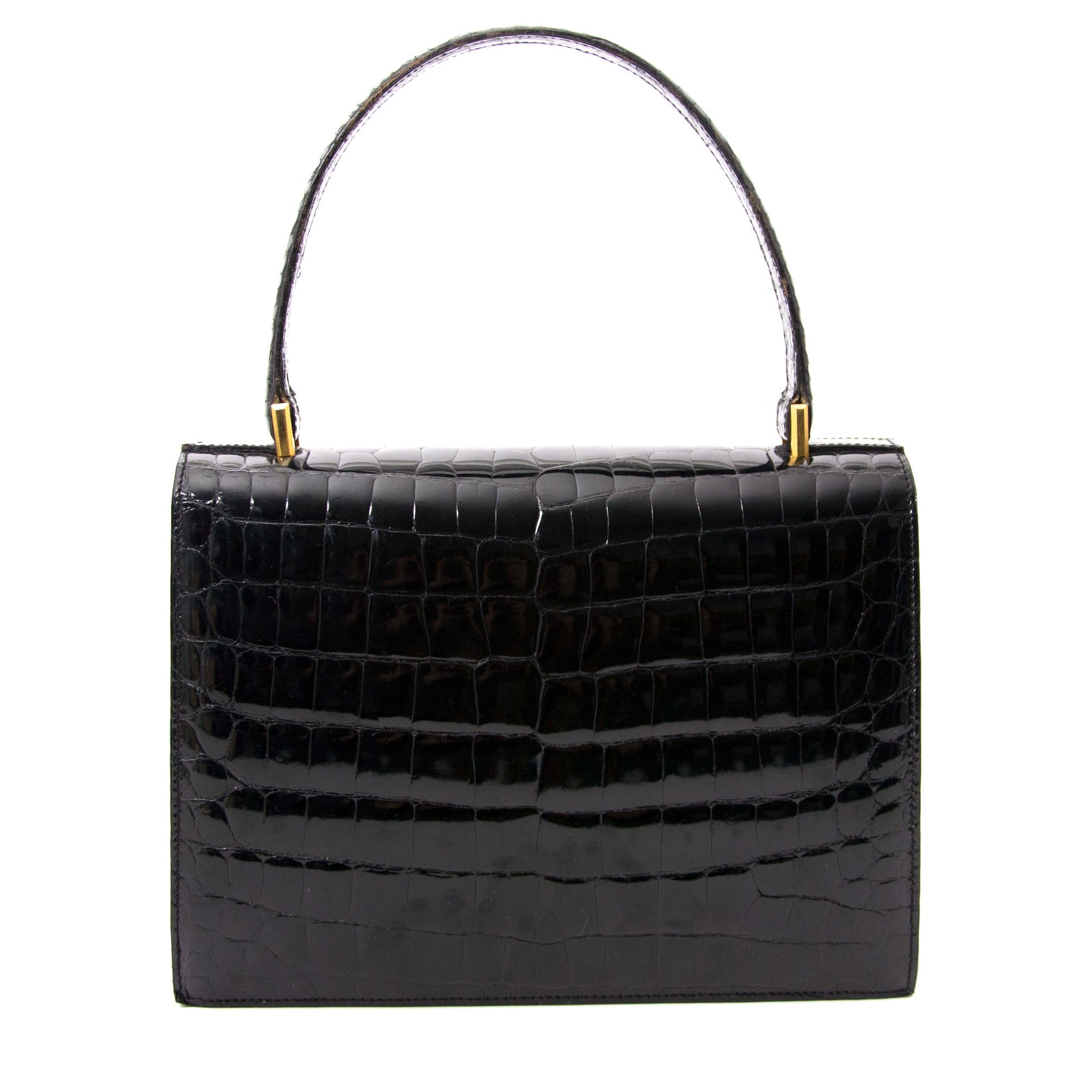 Sac Delvaux en Croco Noir