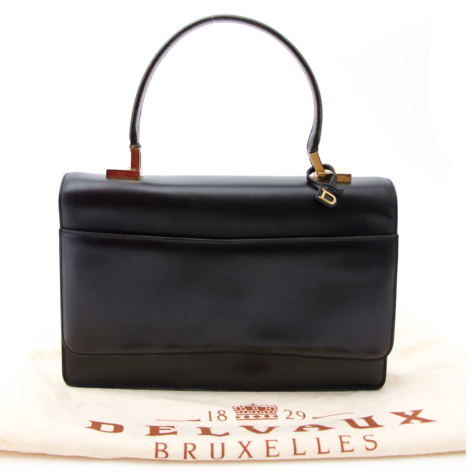 koop veilig online Delvaux Vintage Black Shoulderbag aan de beste prijs Delvaux Vintage Black Shoulderbag