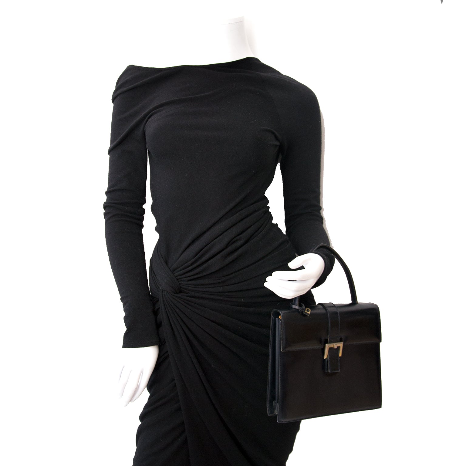 The Delvaux Black Modèle Déposé Top Handle Bag is now online at labellov.com.