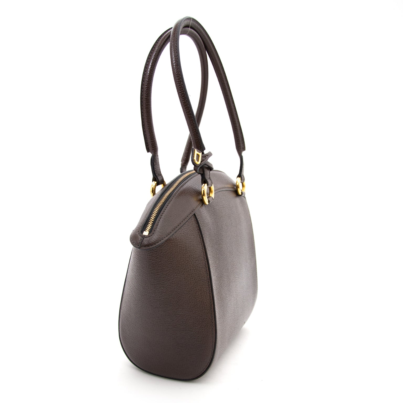 Delvaux Charme Brown Pebbled Leather Bag