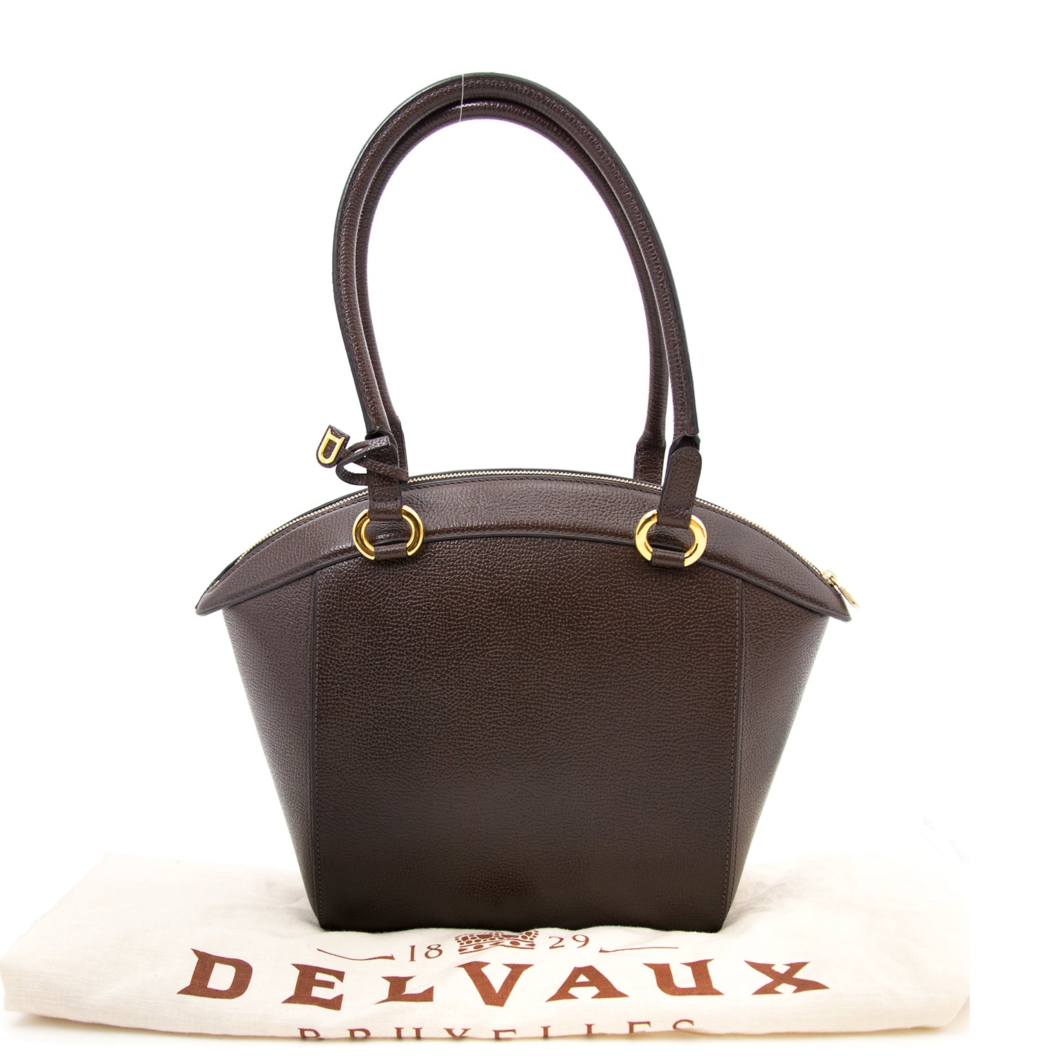 Buy and sell your secondhand Delvaux Brown Pebbled Leather Bag for the best price.