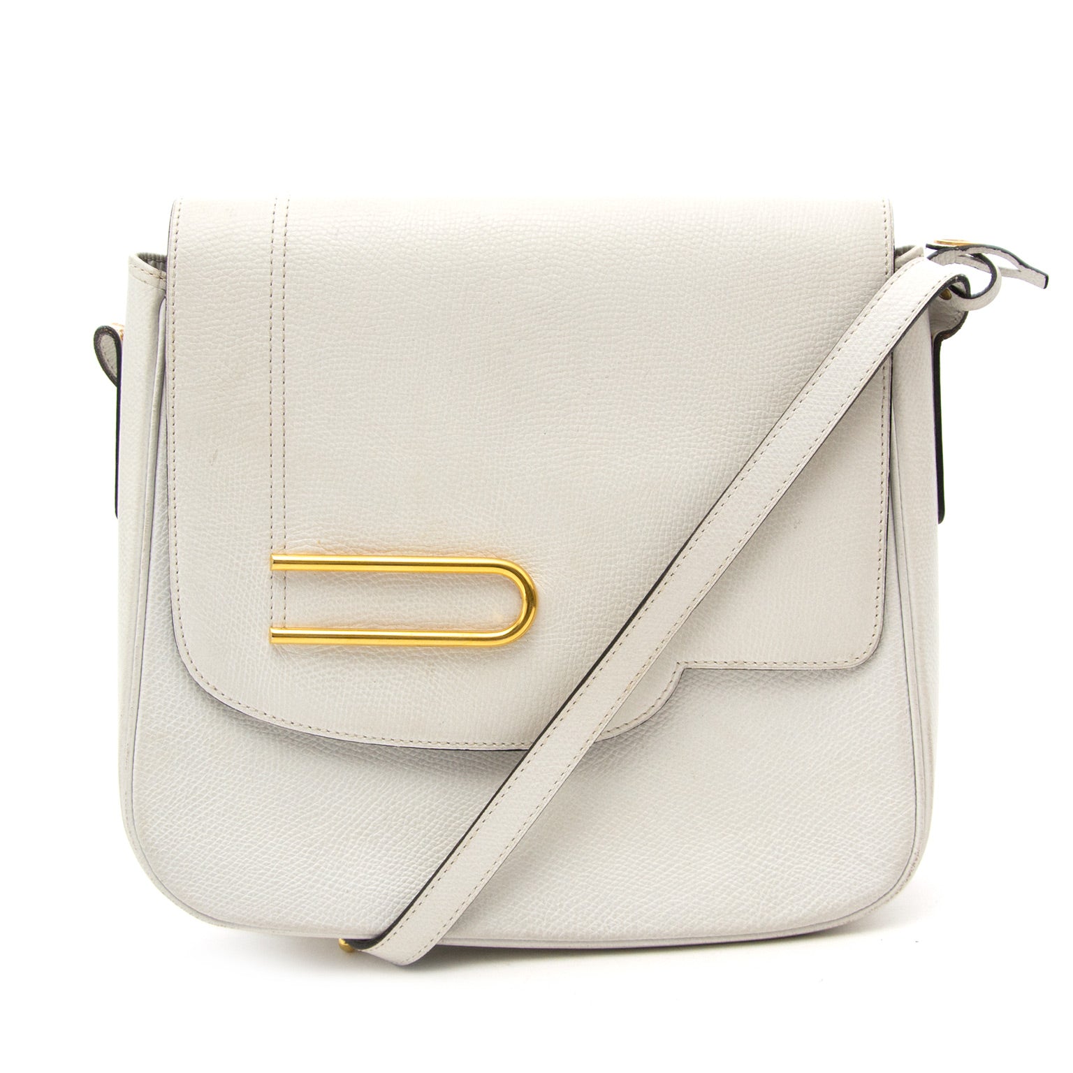 koop 2dehands merktassen aan de beste prijs Delvaux White Leather Crossbody Bag