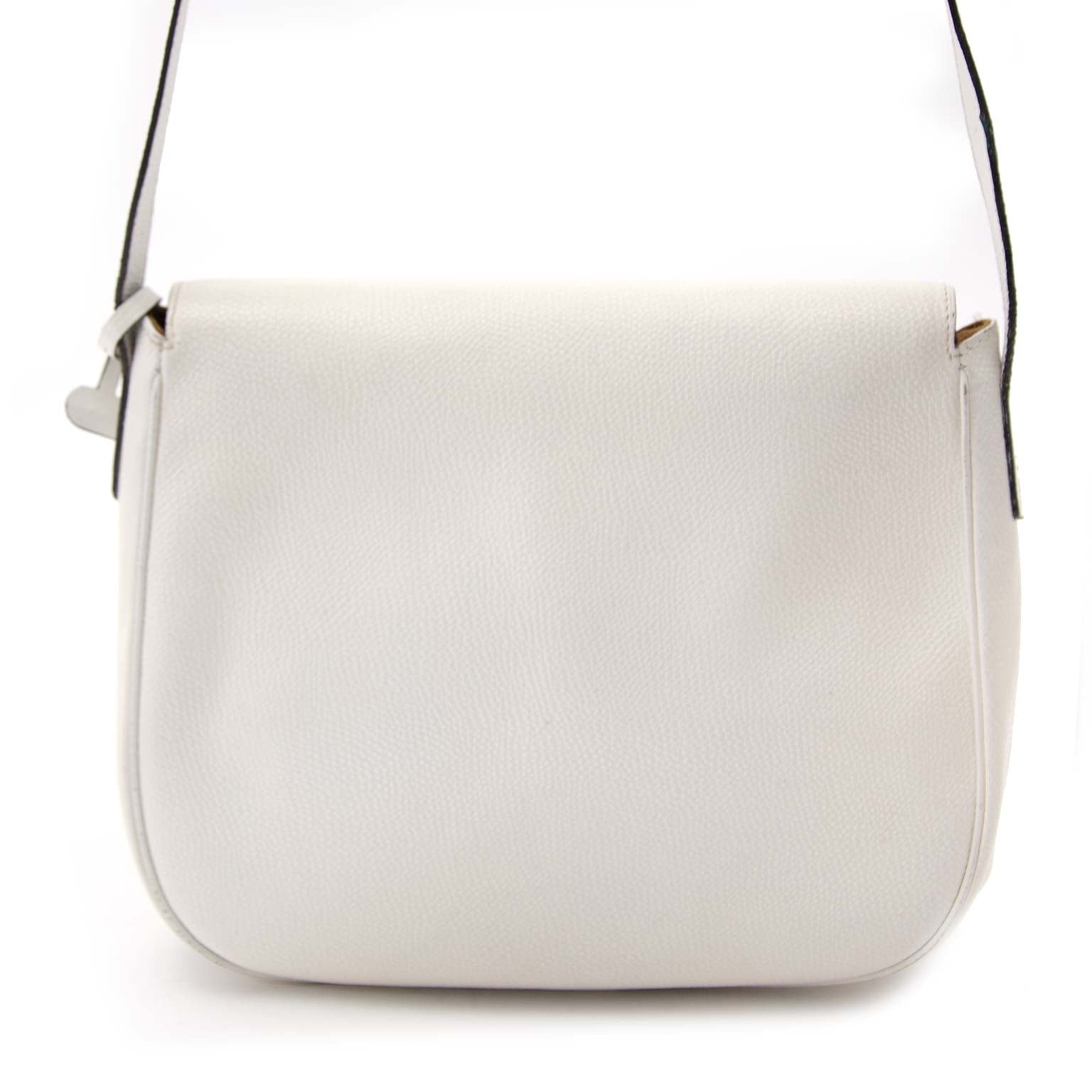 Buy your Delvaux White Pebbled Leather Shoulder Bag vintage