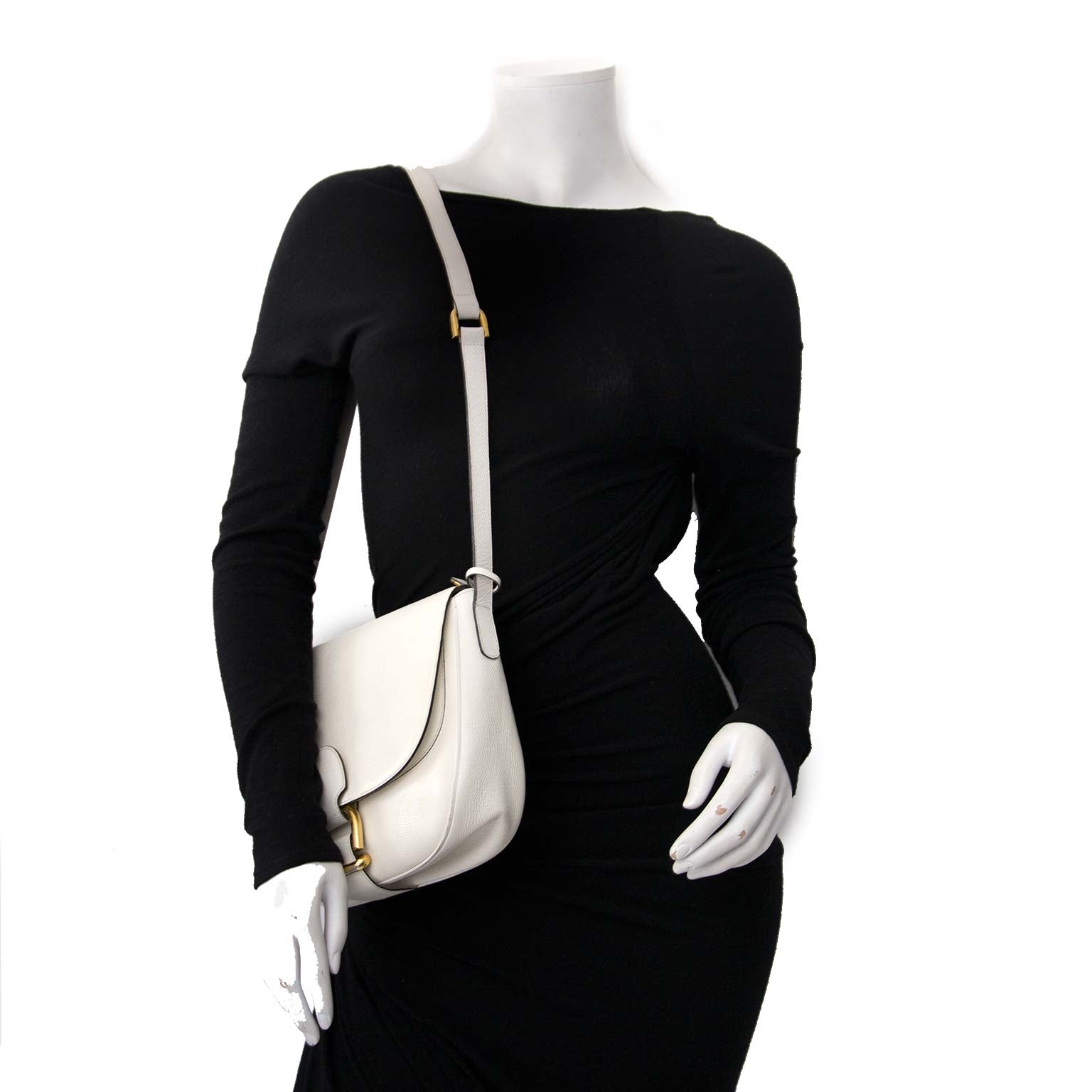 Delvaux White Pebbled Leather Shoulder Bag of 2018 for the best price