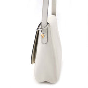 Preloved luxury shop Labellov sells a Delvaux White Pebbled Leather Shoulder Bag