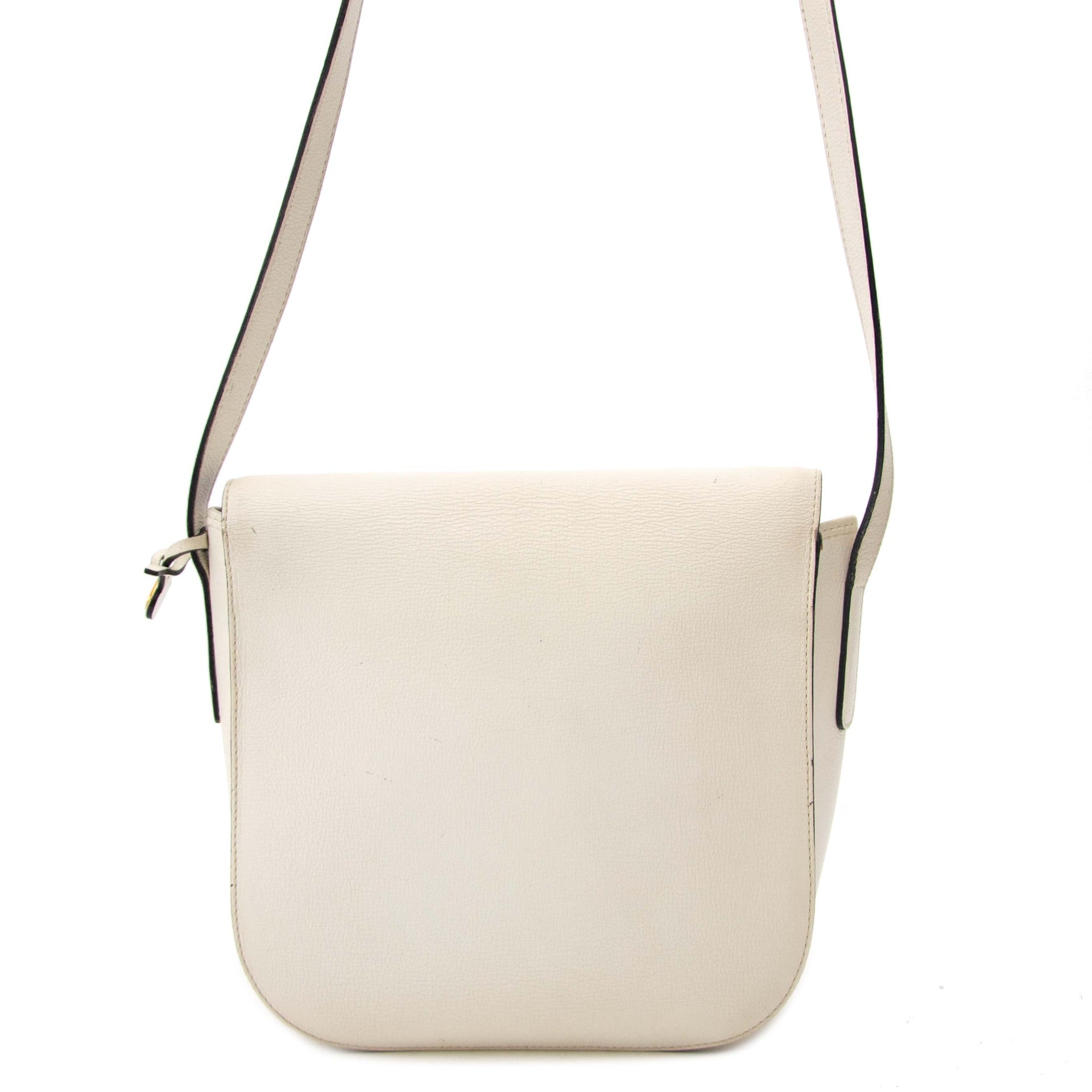 koop veilig Delvaux White Leather Crossbody Bag aan goede prijs bij Labellov in Antwerpen
