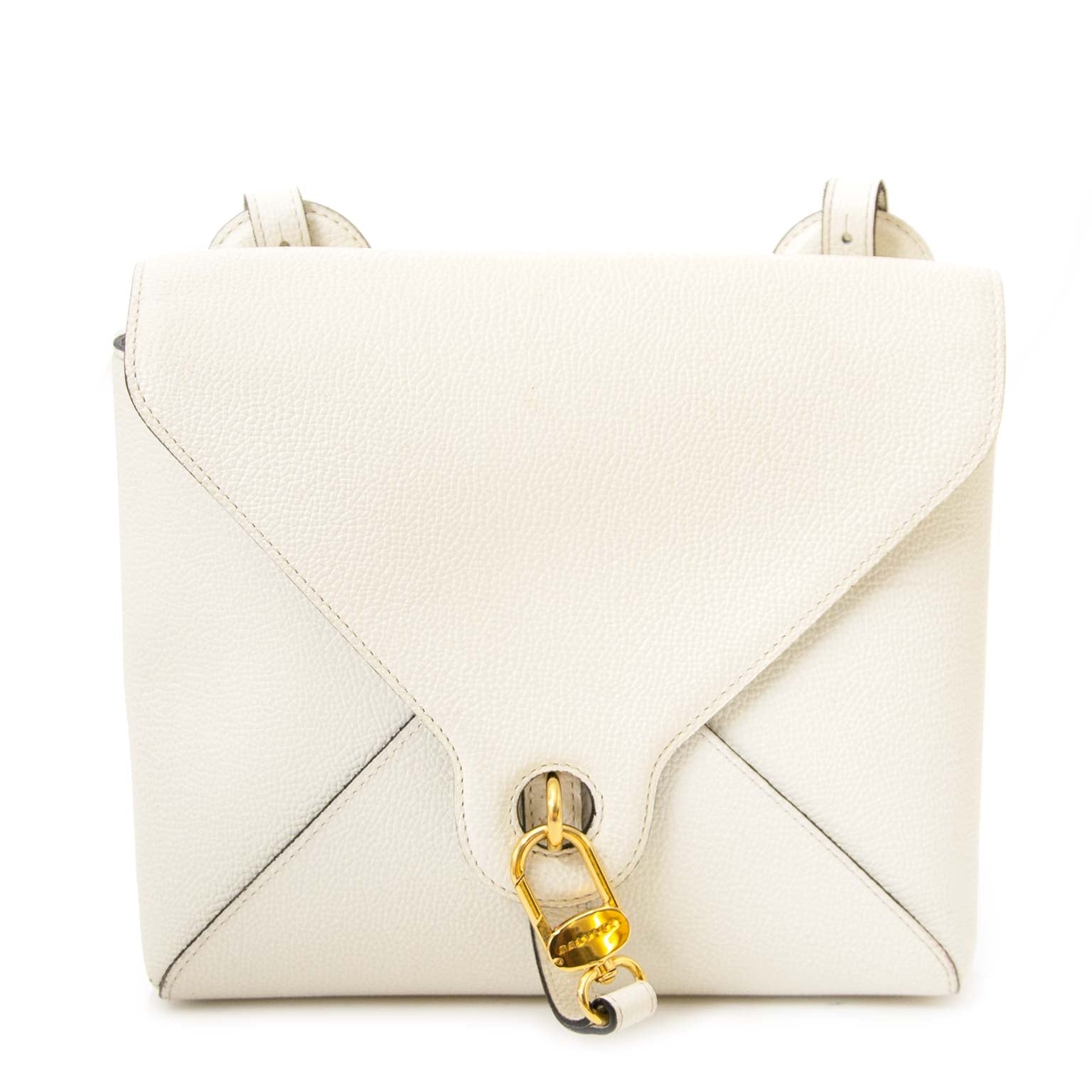 koop Delvaux White Leather Shoulderbag bij labellov aan de beste prijs