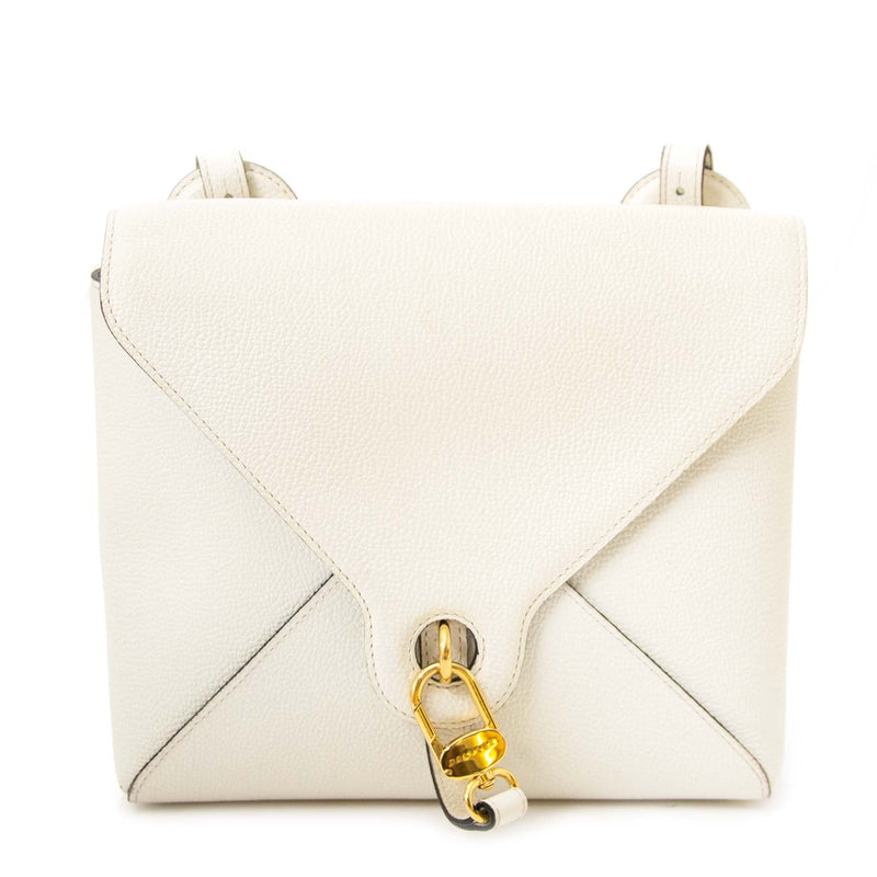 koop Delvaux White Leather Shoulderbag bij labellov aan de beste prijs
