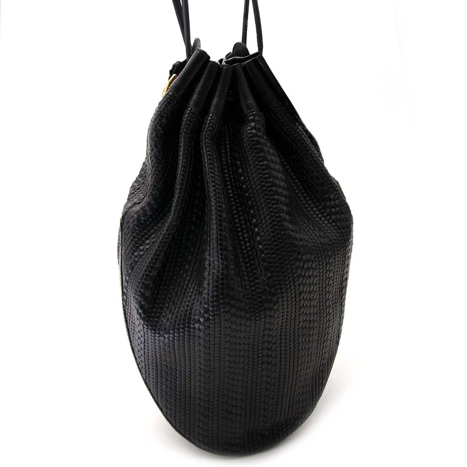 Sac seau Delvaux Toile de Cuir noir