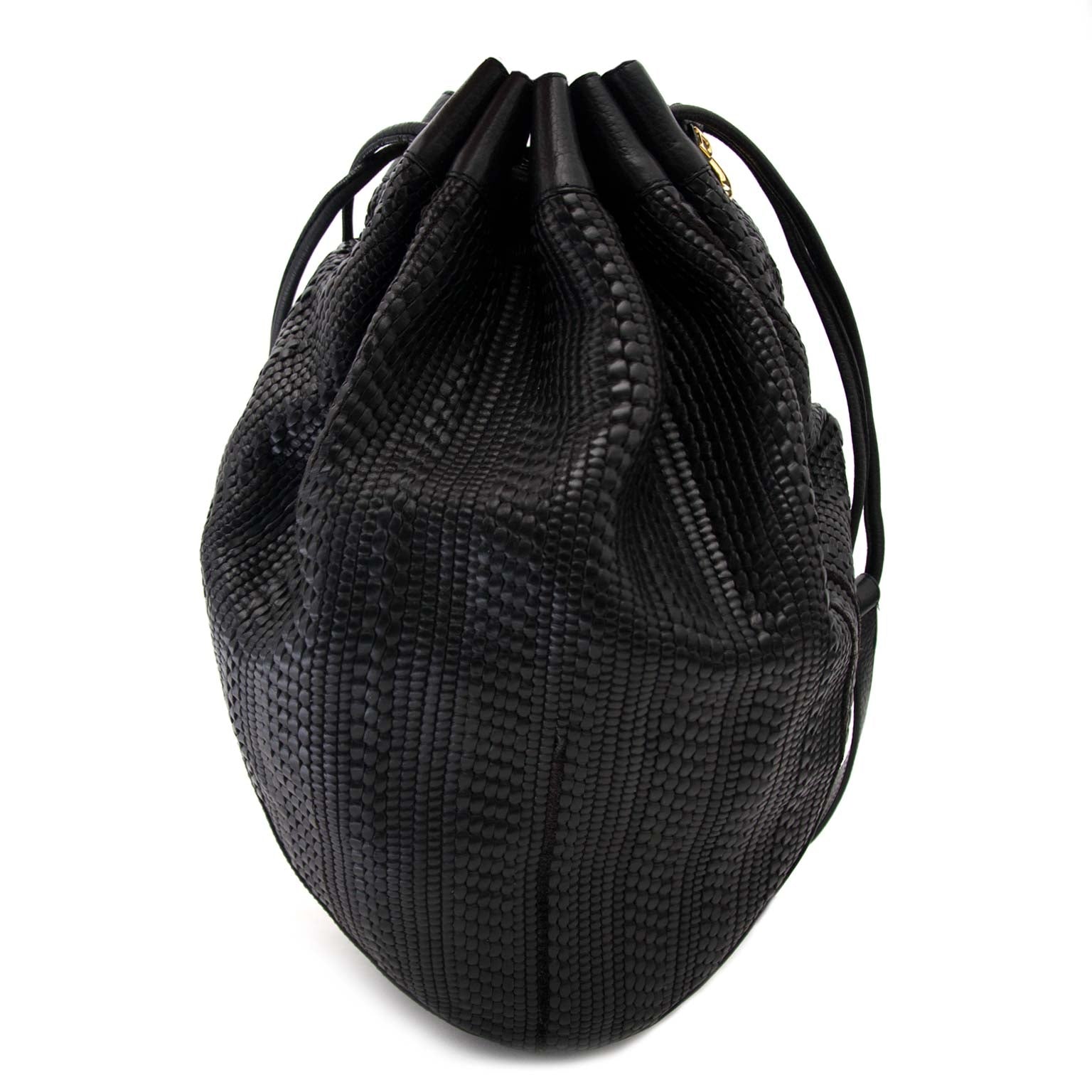 Sac seau Delvaux Toile de Cuir noir