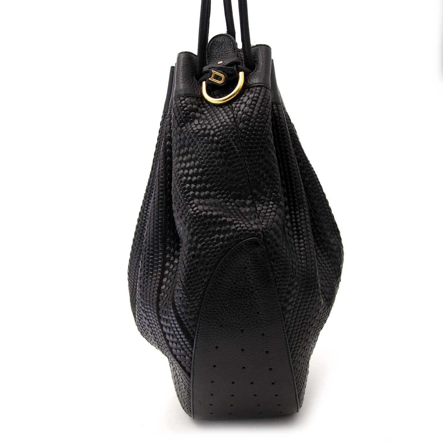 Sac seau Delvaux Toile de Cuir noir