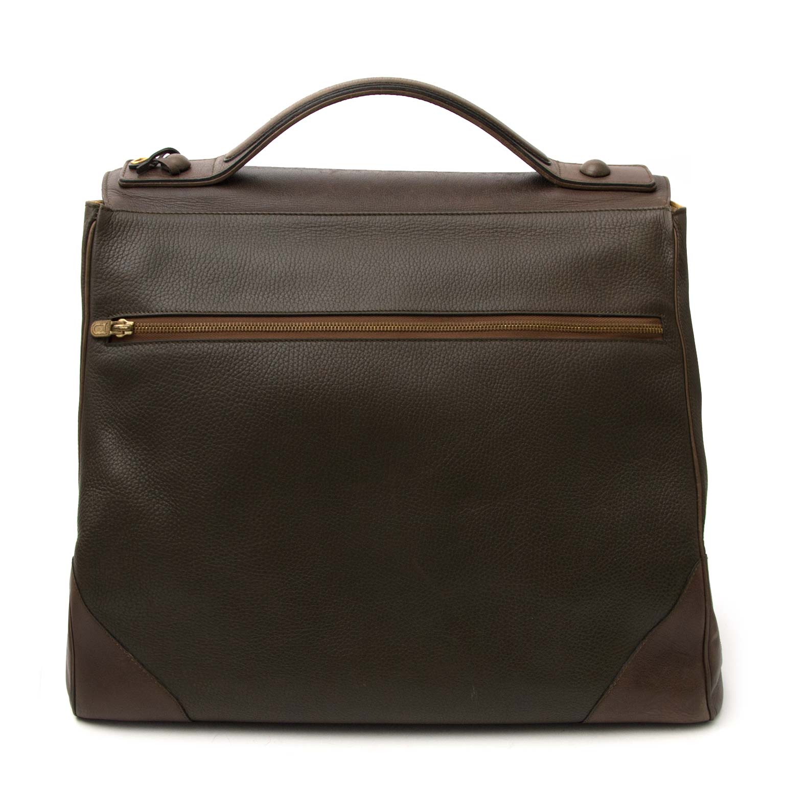 shop safe online your secondhand Delvaux Khaki Brown Brillant Weekender