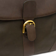koop velig online tegen de beste prijs Delvaux Khaki Brown Brillant Weekender