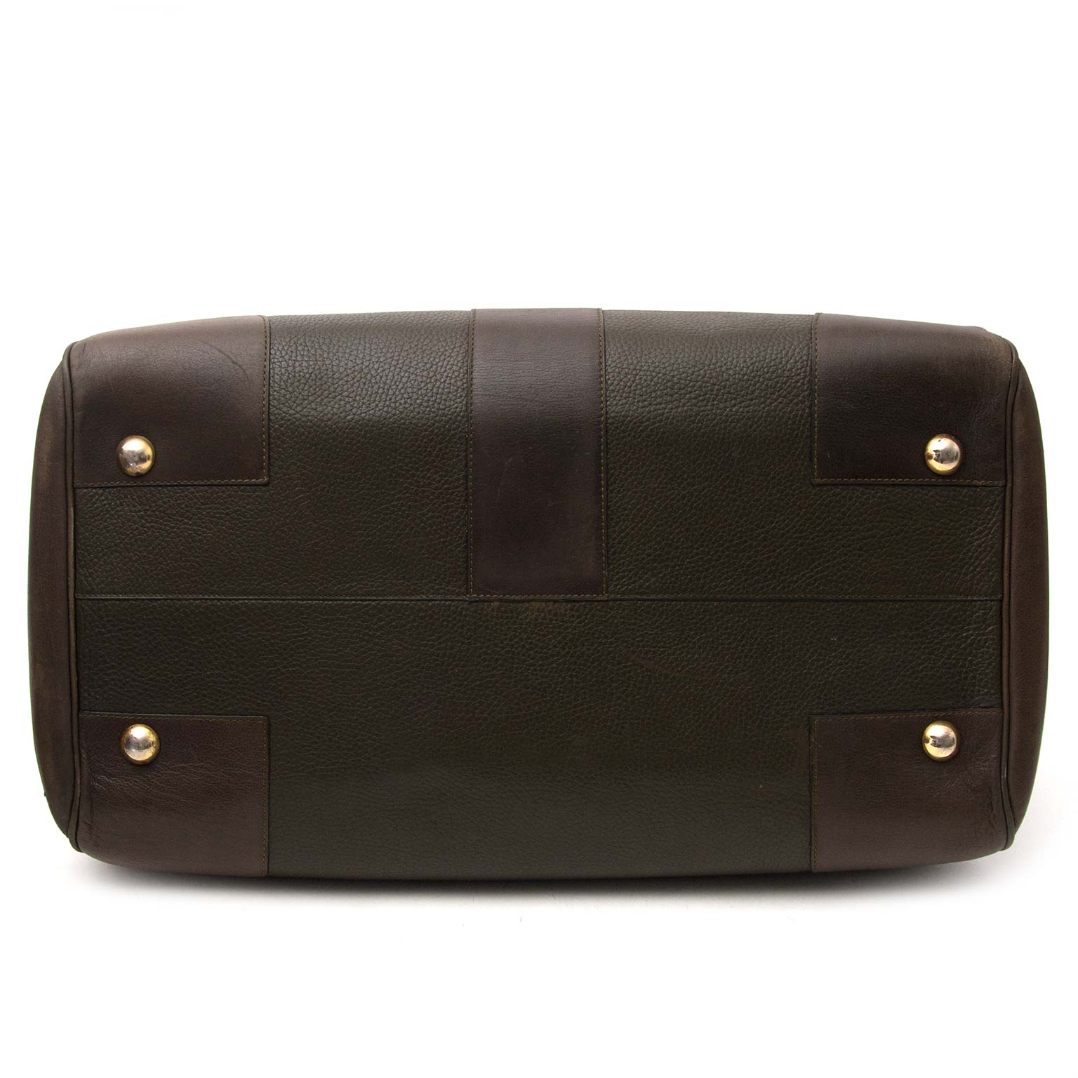 koop veilig online aan de beste prijs Delvaux Khaki Brown Brillant Weekender
