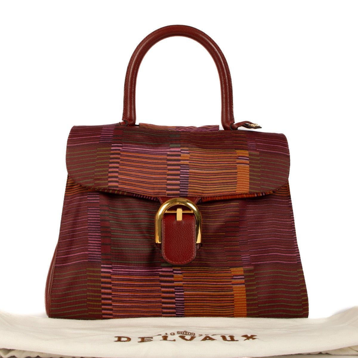 Delvaux Rosso Jumping Brillant MM with Multicolor Rain Coat