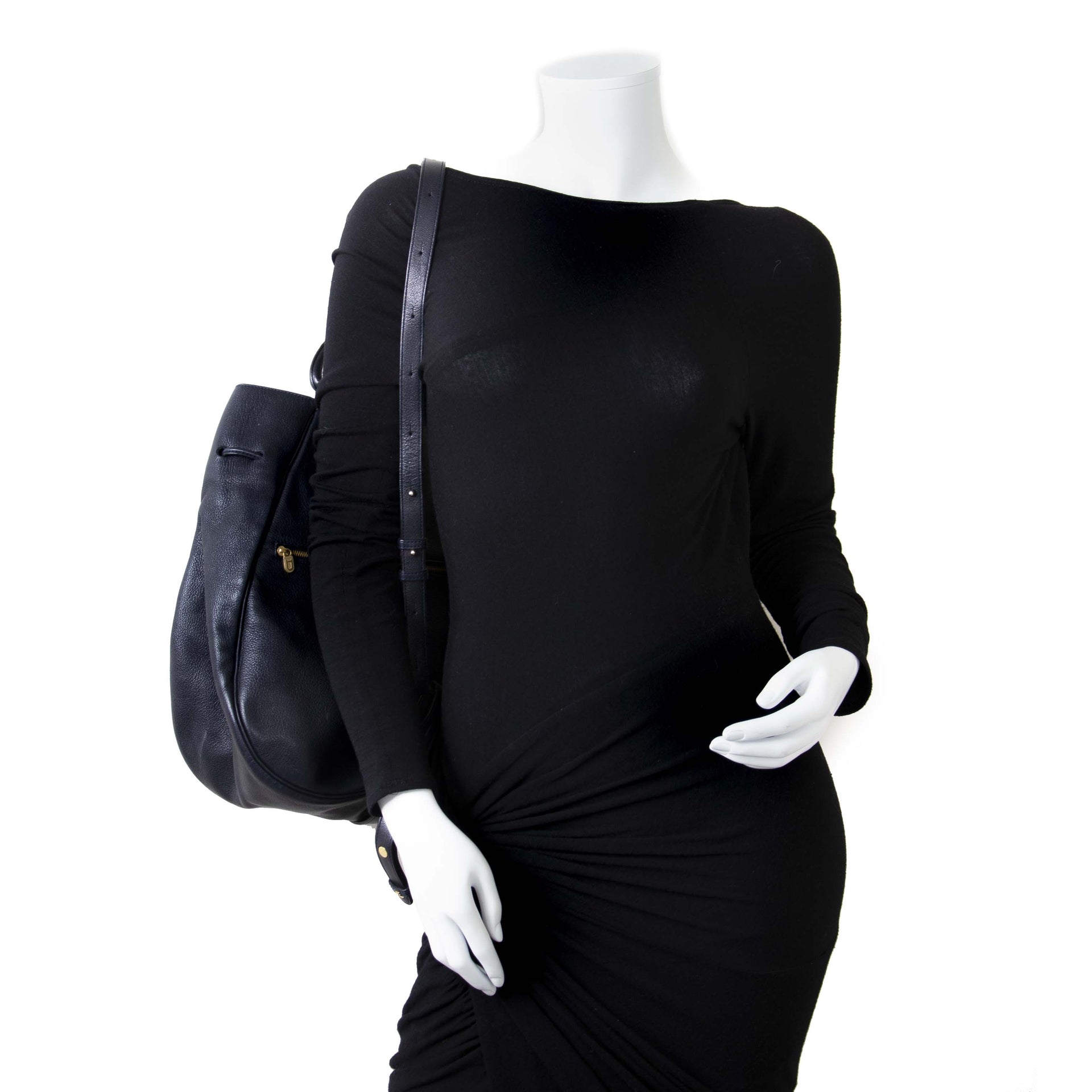 Delvaux Dark Blue Large Lucifer Backpack now for sale at labellov vintage fashion webshop belgium