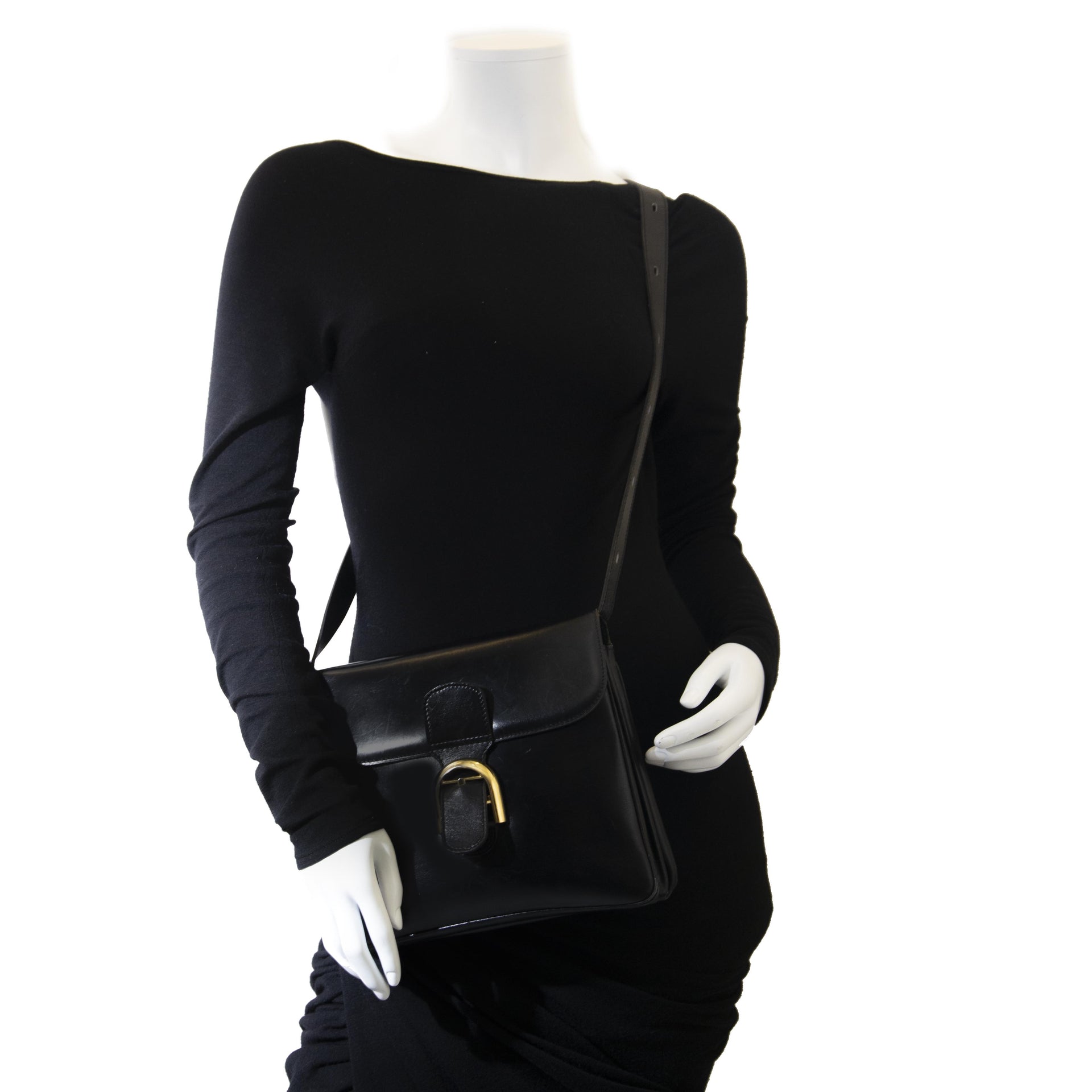 Authentique seconde main vintage Delvaux Brillant Baudier Black Bag achète en ligne webshop LabelLOV