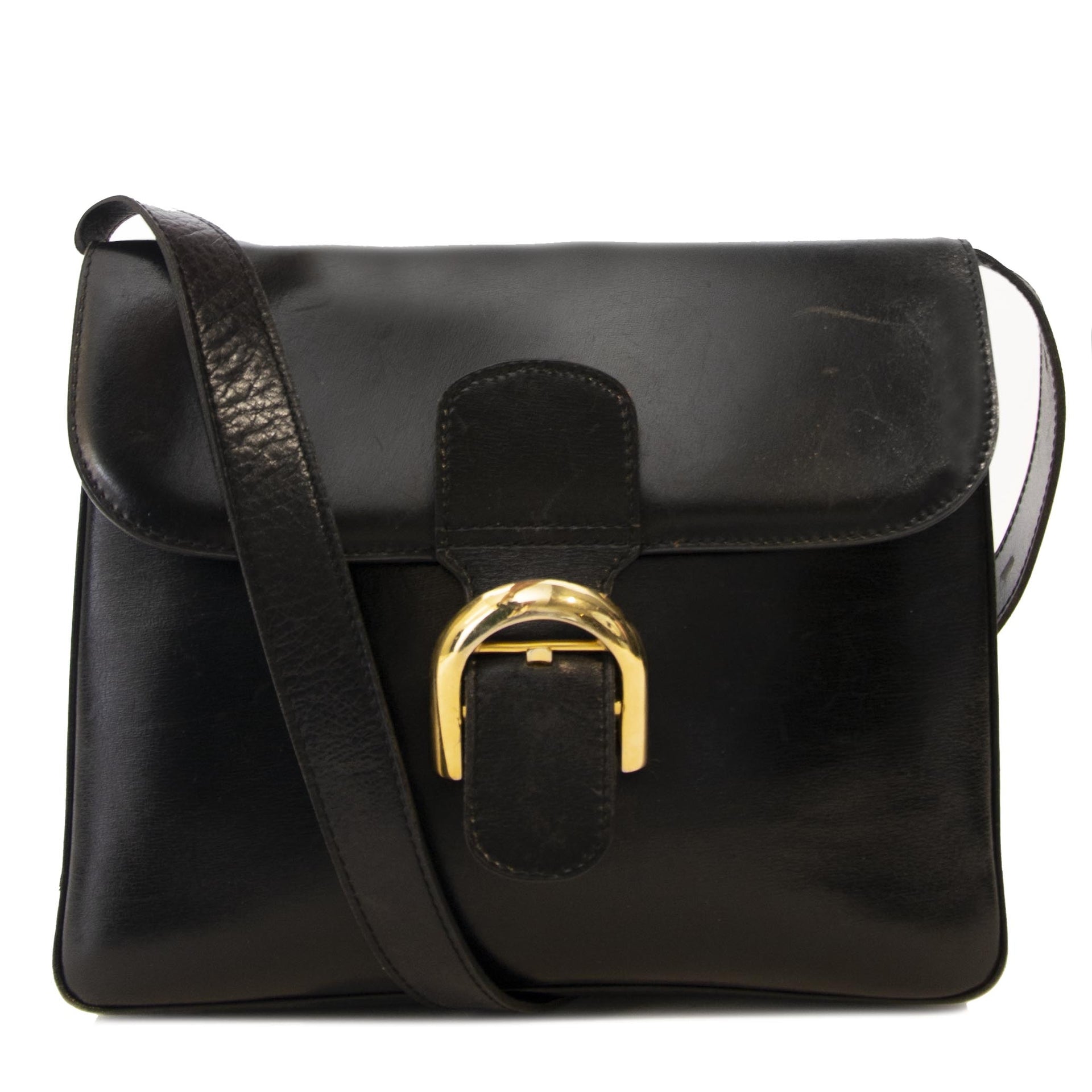 Authentic second-hand vintage Delvaux Brillant Baudier Black Bag buy online webshop LabelLOV