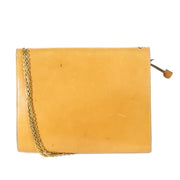 Delvaux Cognac Leather Chain Shoulder Bag now for sale at labellov vintage fashion webshop belgium