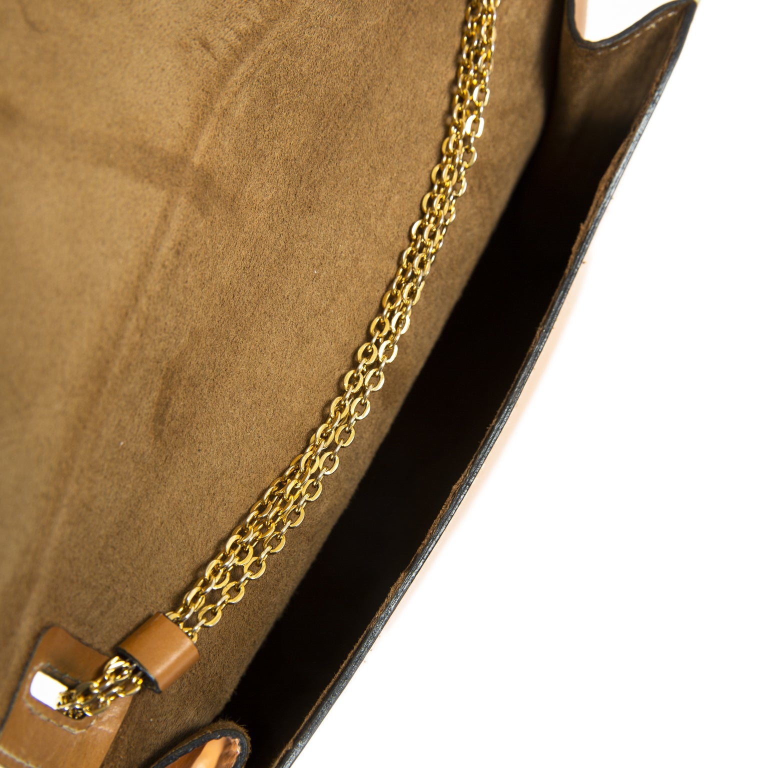 Delvaux Cognac Leather Chain Shoulder Bag now for sale at labellov vintage fashion webshop belgium