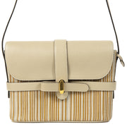 shop veilig online 2dehands Delvaux Beige and Sand Toile De Cuir Crossbody Bag