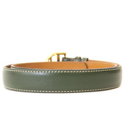 Delvaux Green Brillant Buckle Belt