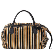 Buy and sell Delvaux Black & Brown Toile de Cuir Duffel Bag for sale
