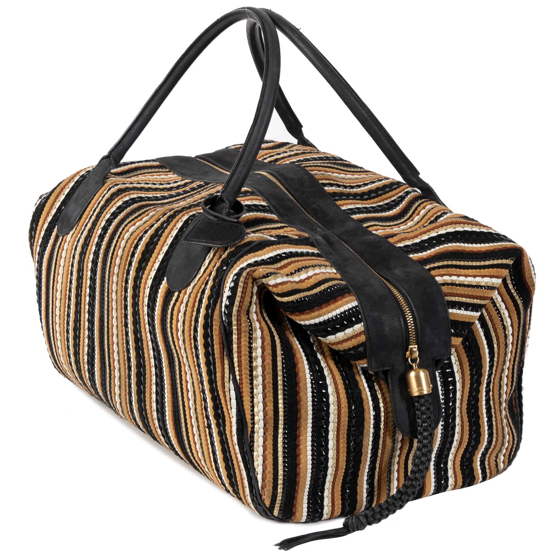 Delvaux Black & Brown Toile de Cuir Duffel Bag 100% authentic