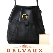 acheter en ligne pour le meilleur prix sac a epaule Delvaux Black Woven 'Toile De Cuir' bag