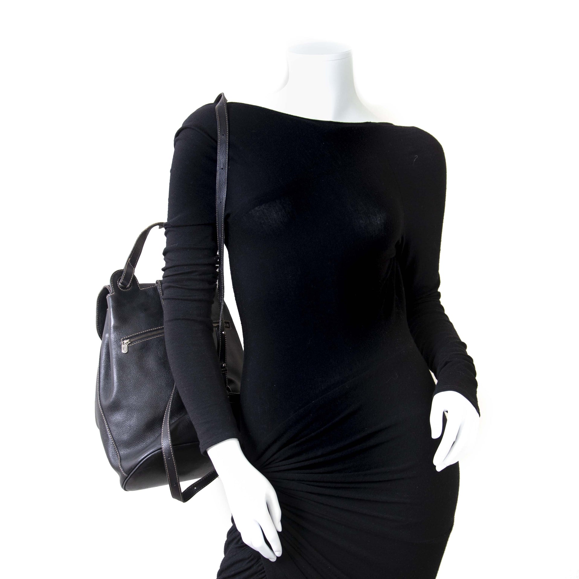 Delvaux Black Soleil Backpack now for sale at labellov vintage fashion webshop belgium