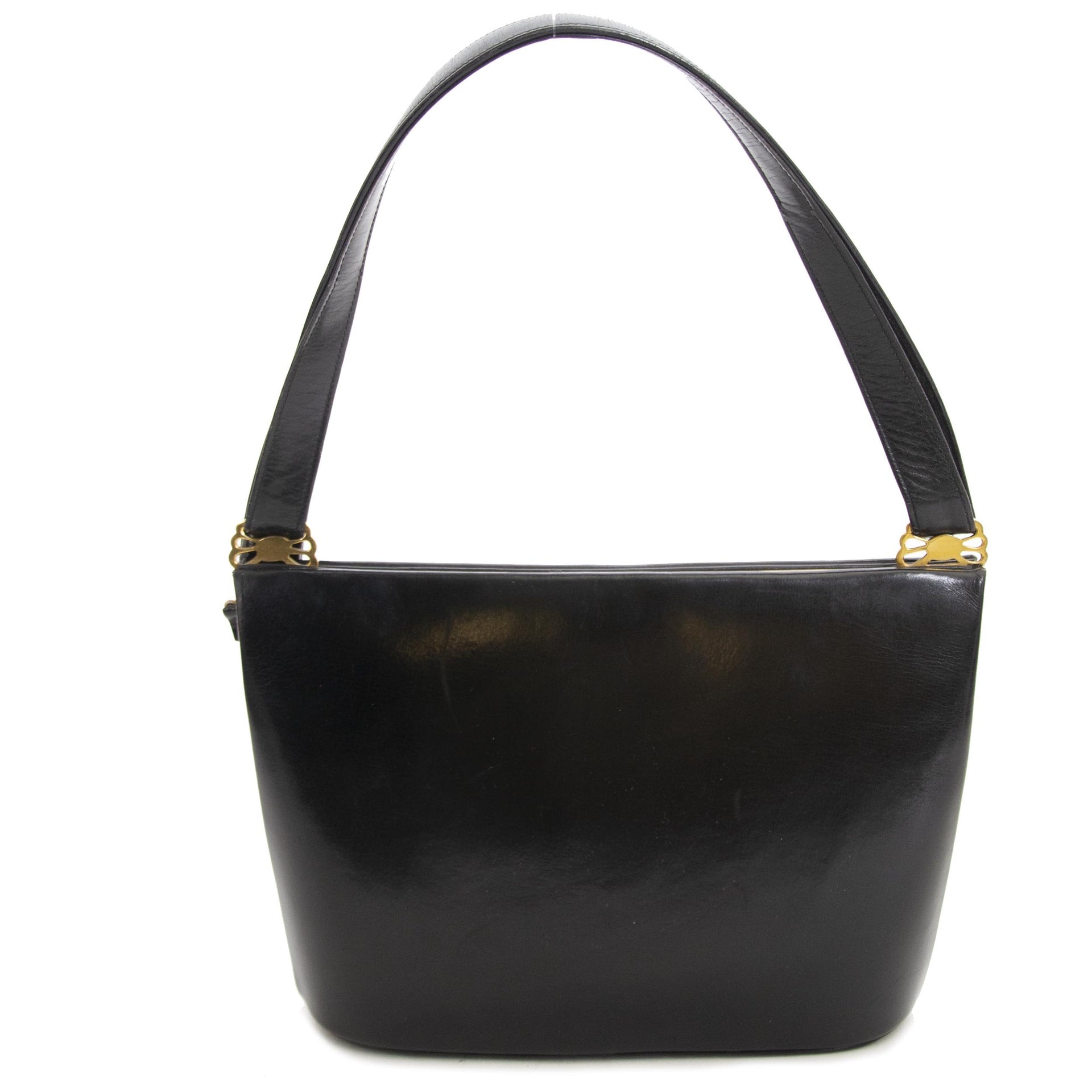 Delvaux Black Boxcalf Evening Bag now for sale at labellov vintage fashion webshop belgium