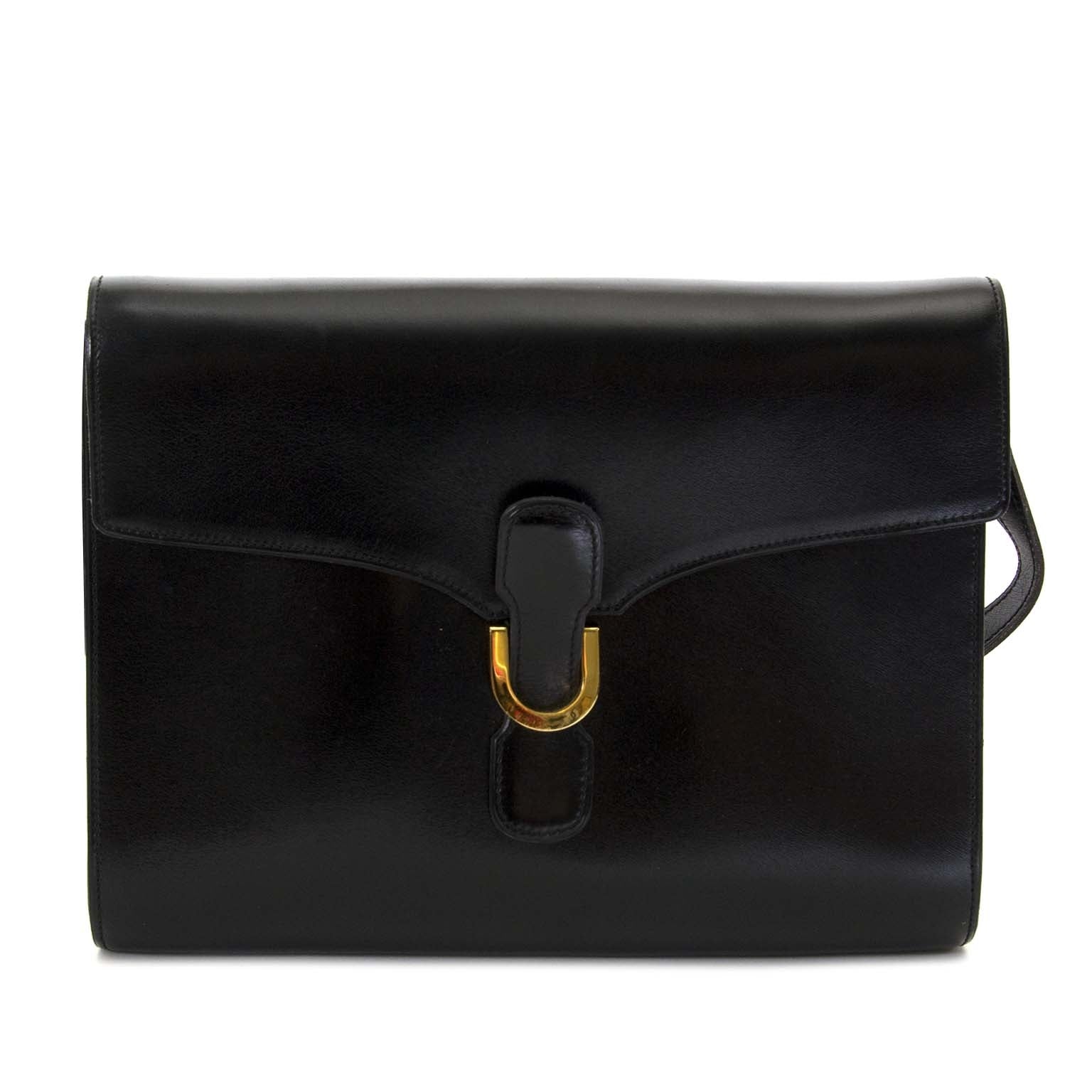 Delvaux Black Leather Shoulder Bag