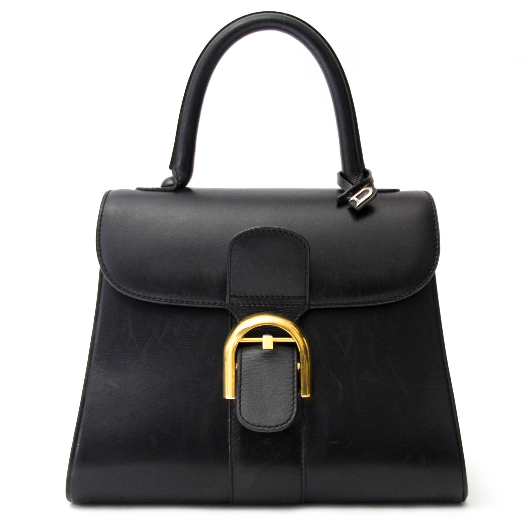 Delvaux Brillant PM en veau Box noir, accastillage doré
