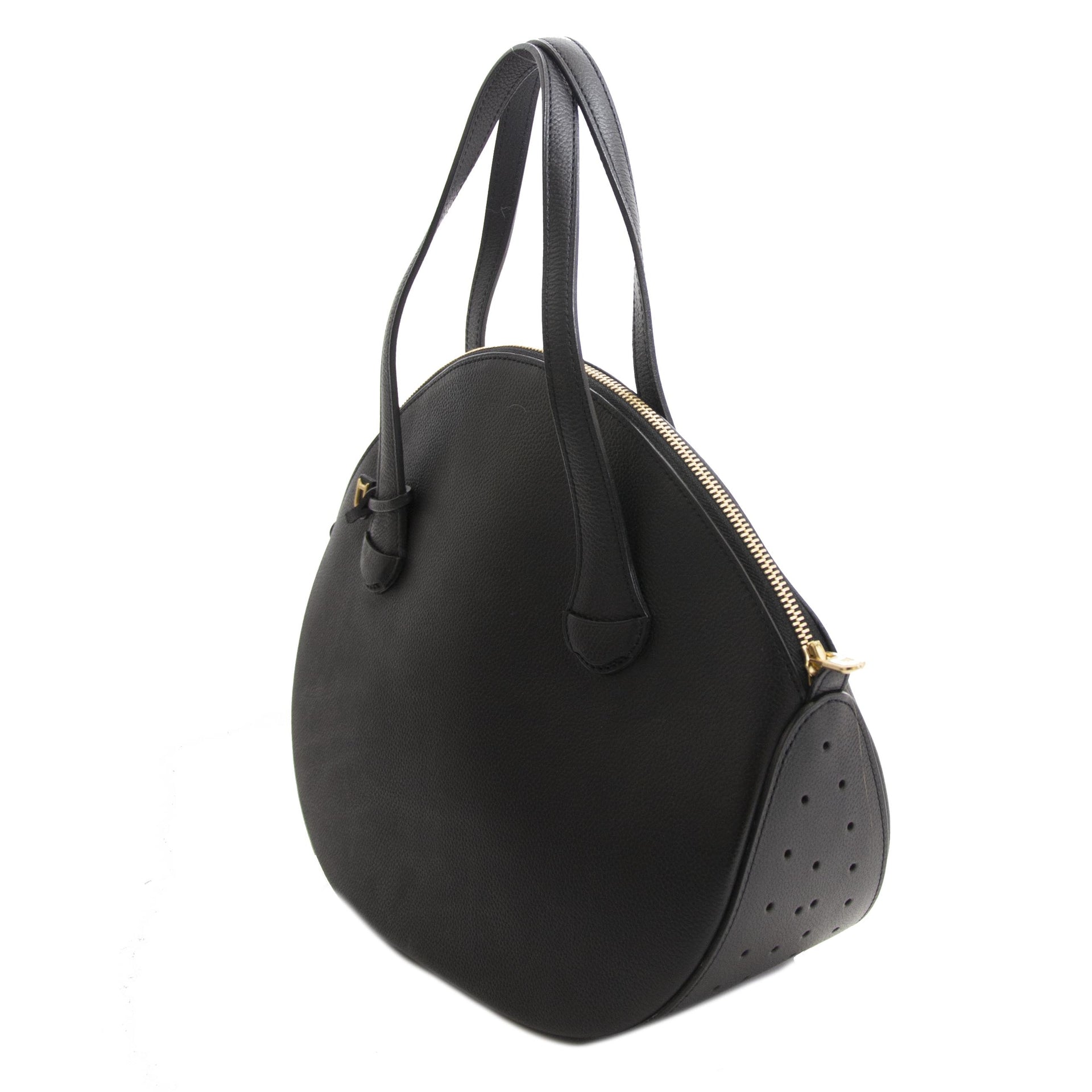 Delvaux Black Round Circle Bag now for sale at labellov vintage fashion webshop belgium