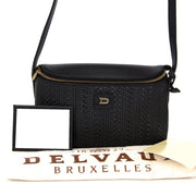 Authentieke Delvaux zwarte toile de cuir cross body tasje voor de juiste prijs bij LabelLOV vintage webshop. Delvaux Black Toile de cuir cross body bag. Veilig online winkelen. Luxe, vintage, mode. Antwerpen, België.