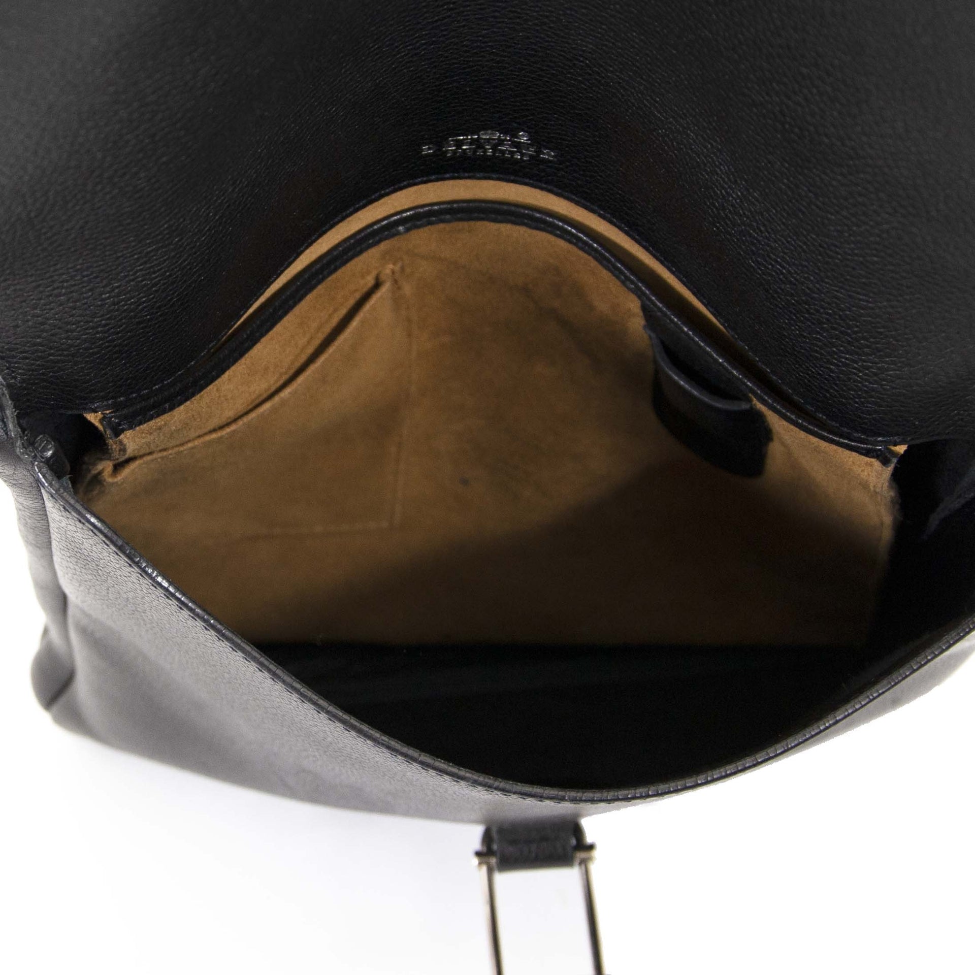Delvaux Black Leather Kot Crossbody Bag now for sale at labellov vintage fashion webshop belgium