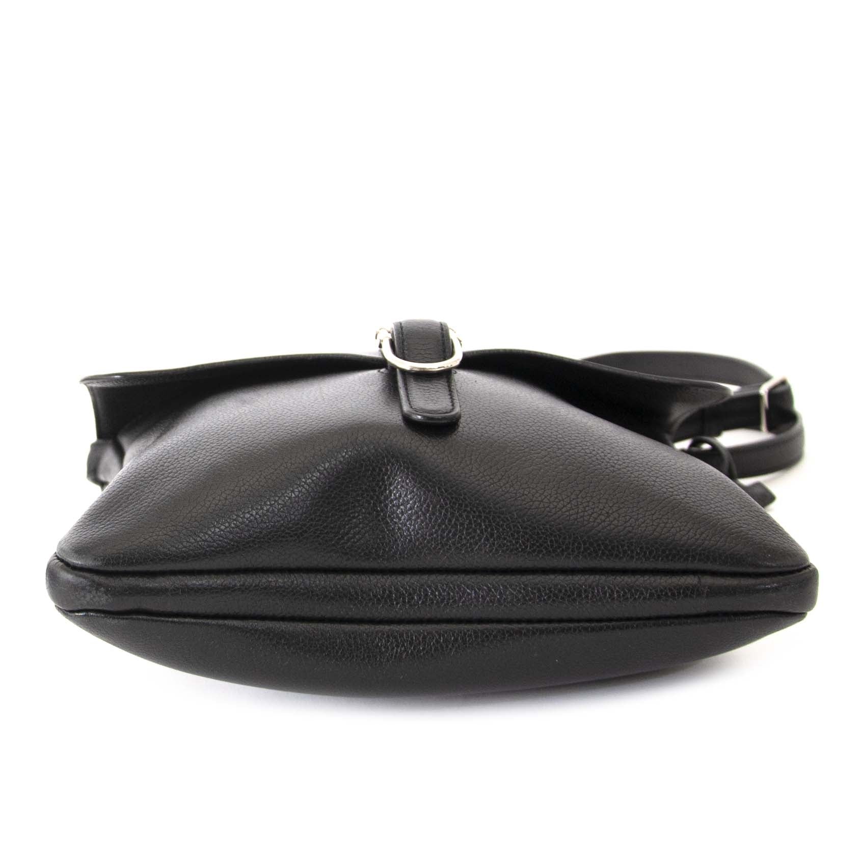 Delvaux Black Leather Kot Crossbody Bag now for sale at labellov vintage fashion webshop belgium