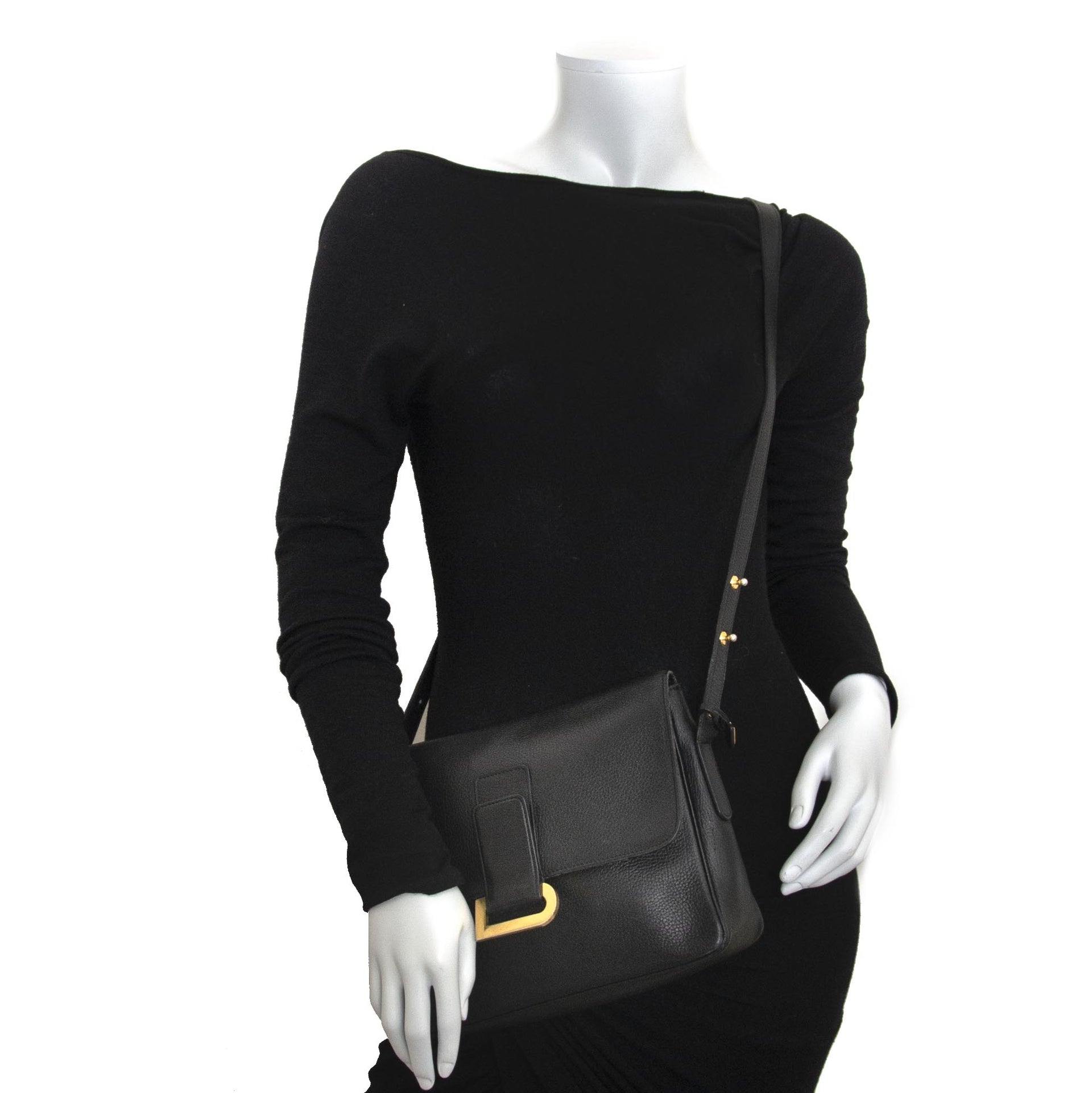 koop veilig online jou tweedehands Delvaux Black poirier Shoulder Bag