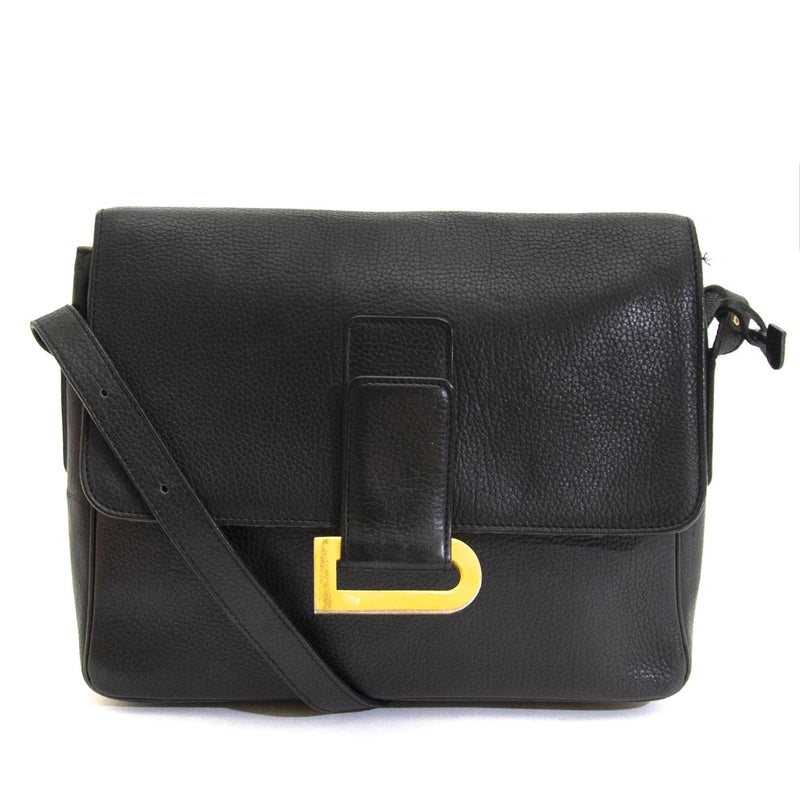 tweedehands merk handtas Delvaux Black poirier Shoulder Bag voor de beste prijs