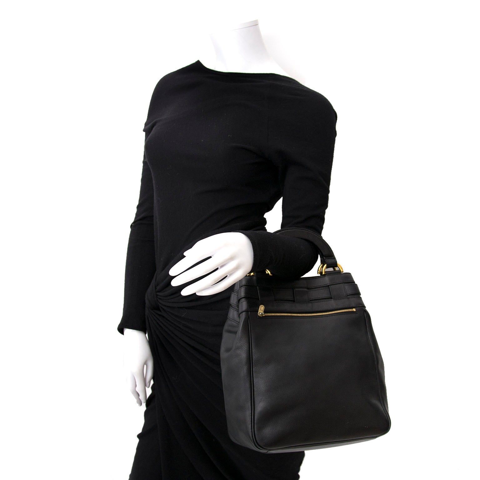 Acheter secur en ligne des sacs a mains Delvaux en cuir noir pour le meilleur prix