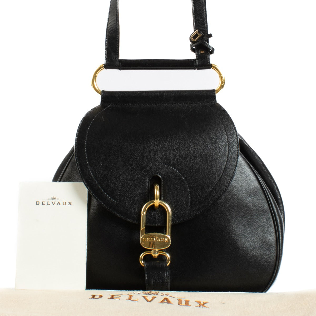 Shop safe online at Labellov in Antwerp, Brussels and Knokke this 100% authentic second hand Delvaux Black Jumping Nouveau Cerceau GM Bag
