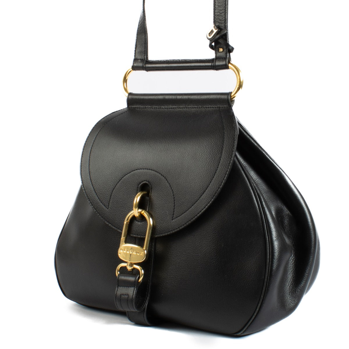Shop safe online at Labellov in Antwerp, Brussels and Knokke this 100% authentic second hand Delvaux Black Jumping Nouveau Cerceau GM Bag