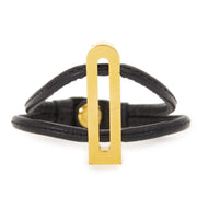 Delvaux Black Leather Gold D Bracelet now for sale at labellov vintage fashion webshop belgium
