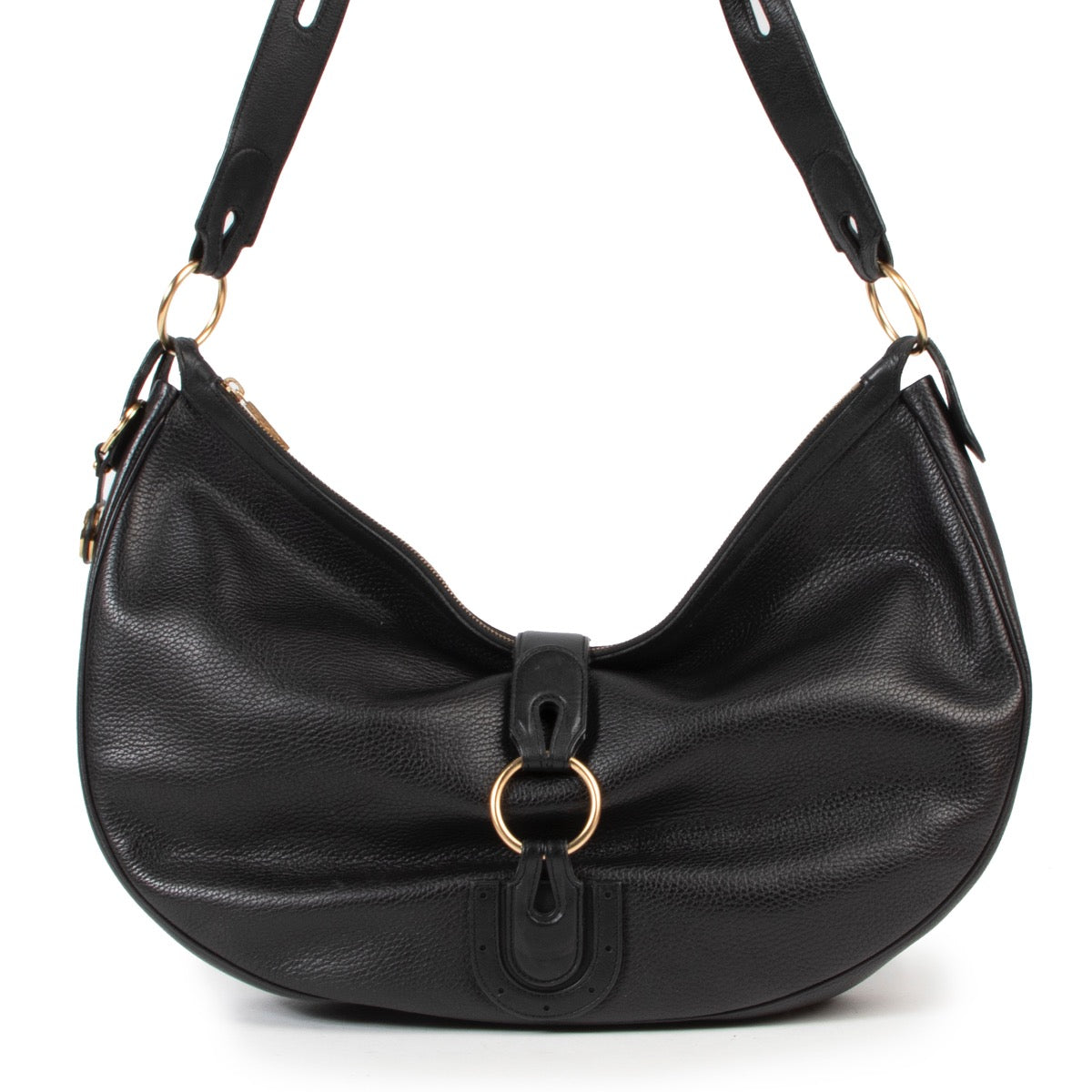 Shop safe online authentic Delvaux Black Camille Shoulder Bag at Labellov.com.
