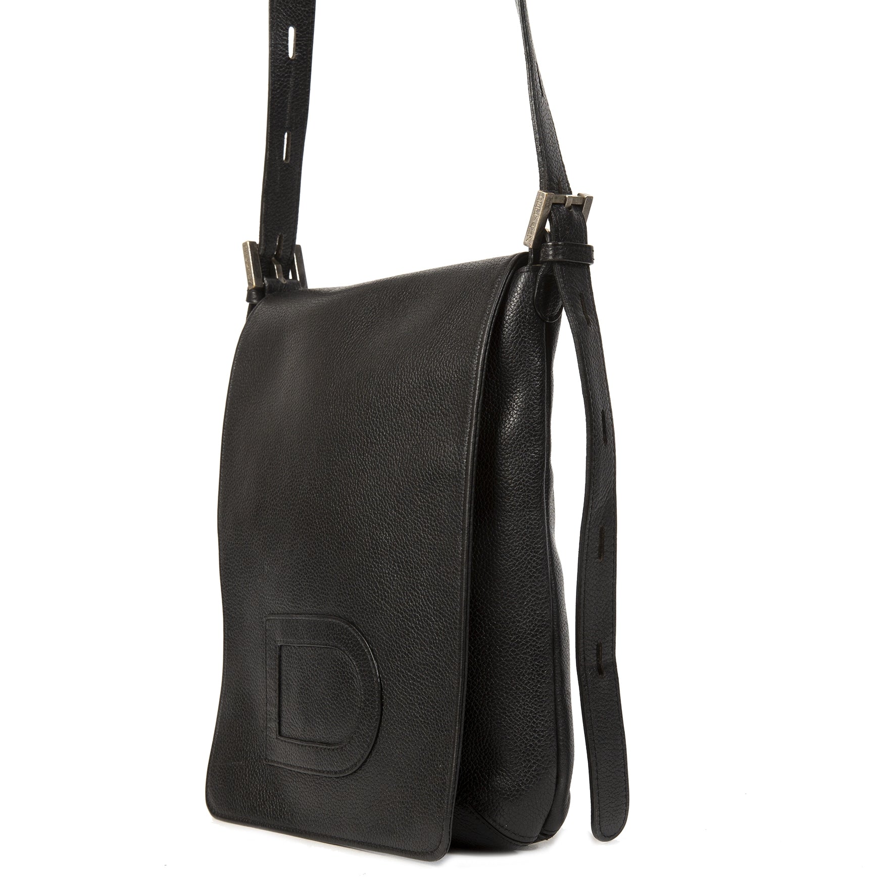 shop safe online your secondhand Delvaux Black Louise Baudrier Crossbody Bag