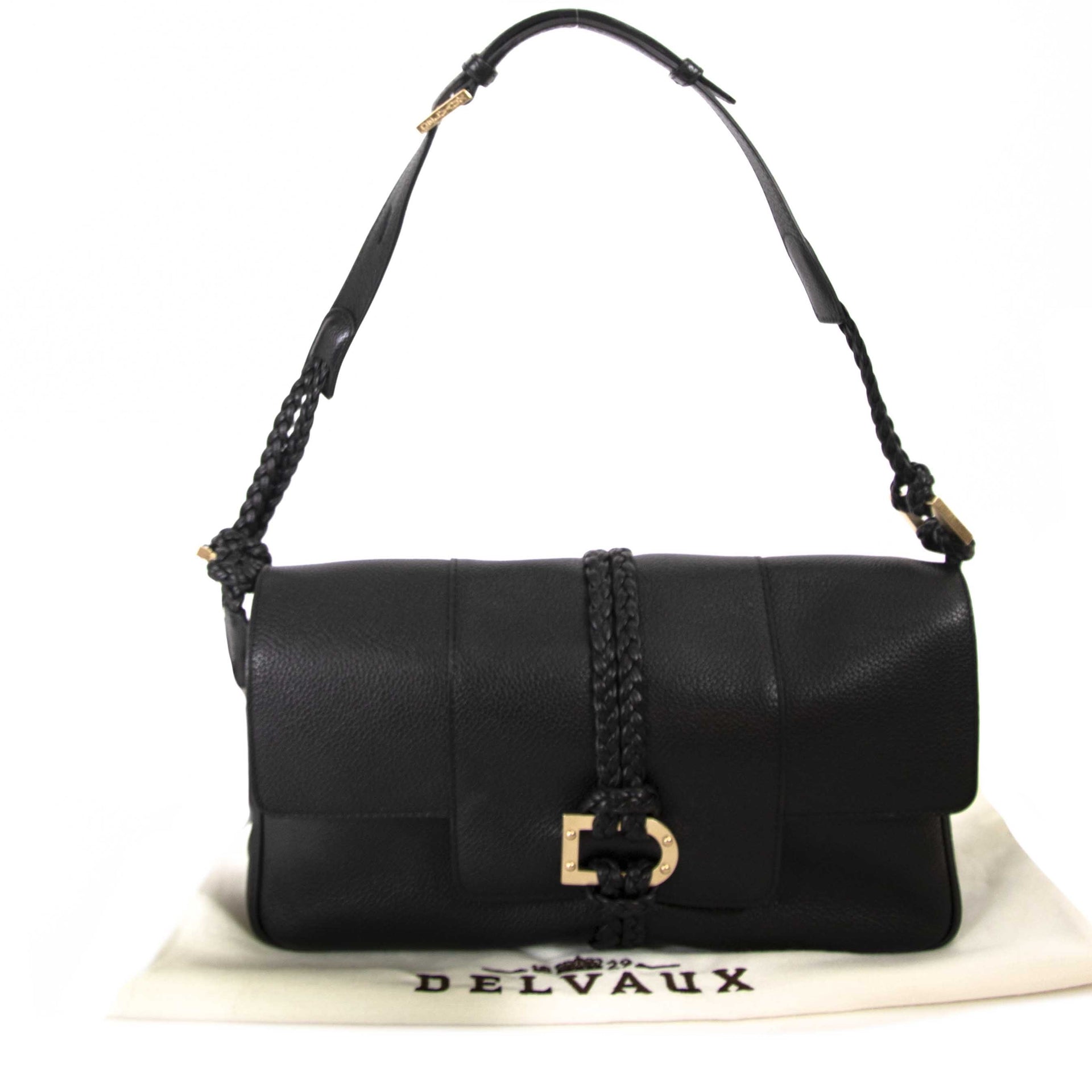 Delvaux Black Braided schouder tas nu te koop bij labellov vintage webshop belgië aan de laagste prijs