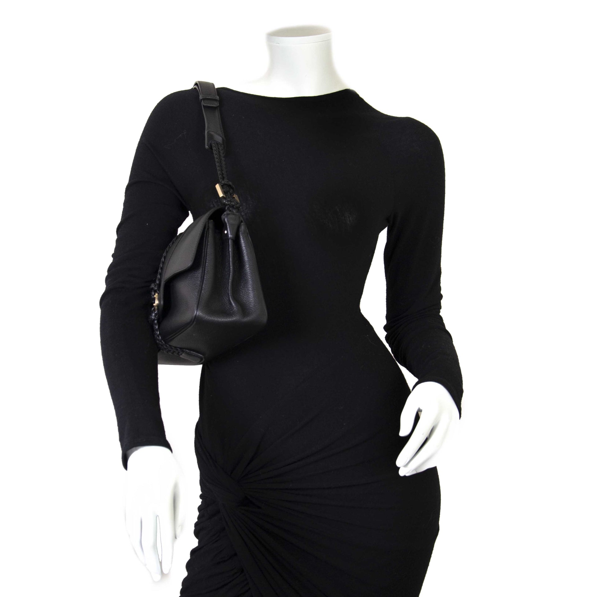 Delvaux Black Braided Shoulderbag now for sale at labellov vintage fashion webshop belgium